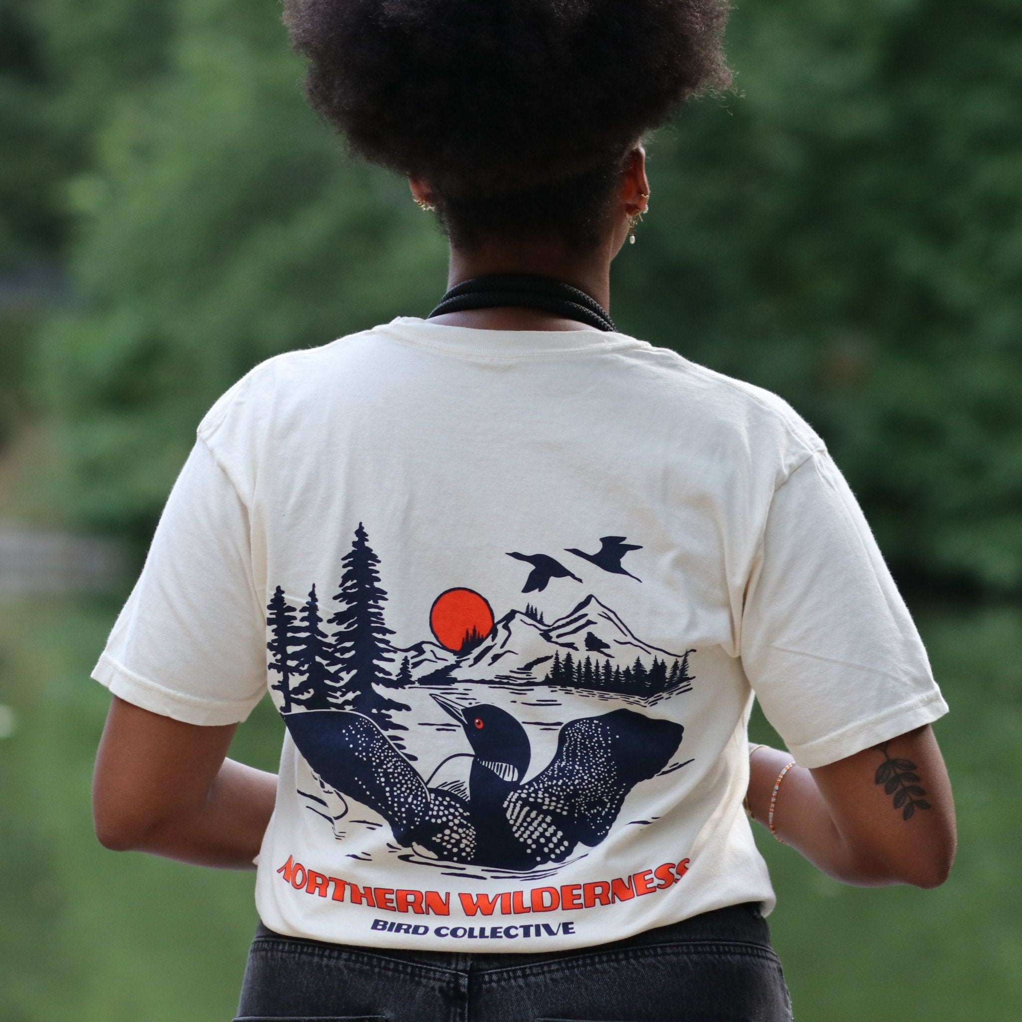 Bird Collective - Northern Wilderness Loon T-Shirt - S - Ivory