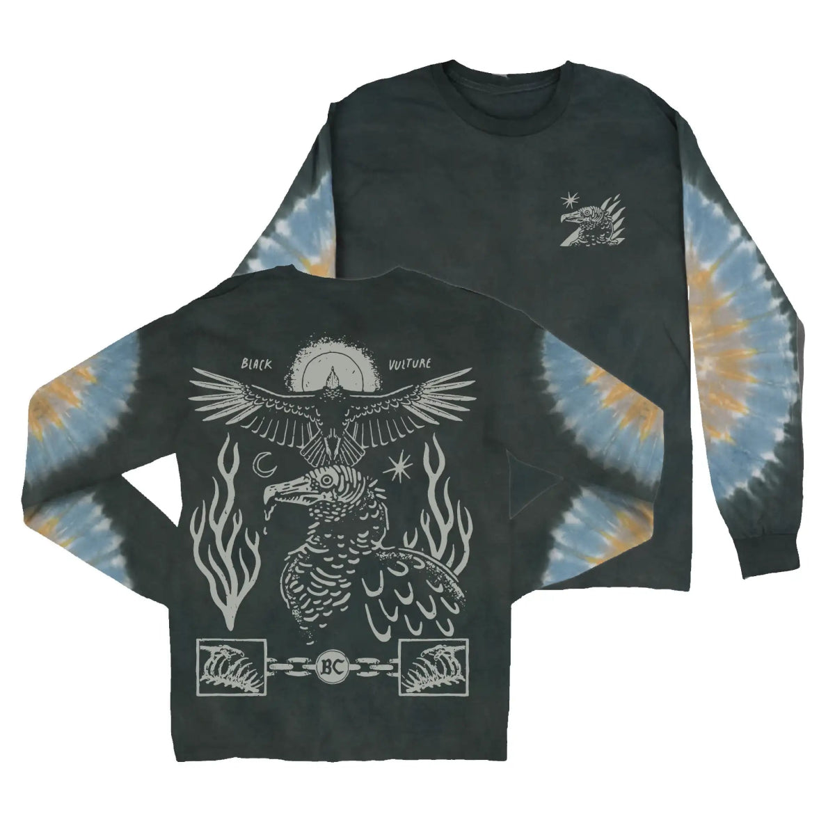 Bird Collective - Black Vulture Long Sleeve T-Shirt - S - Pepper