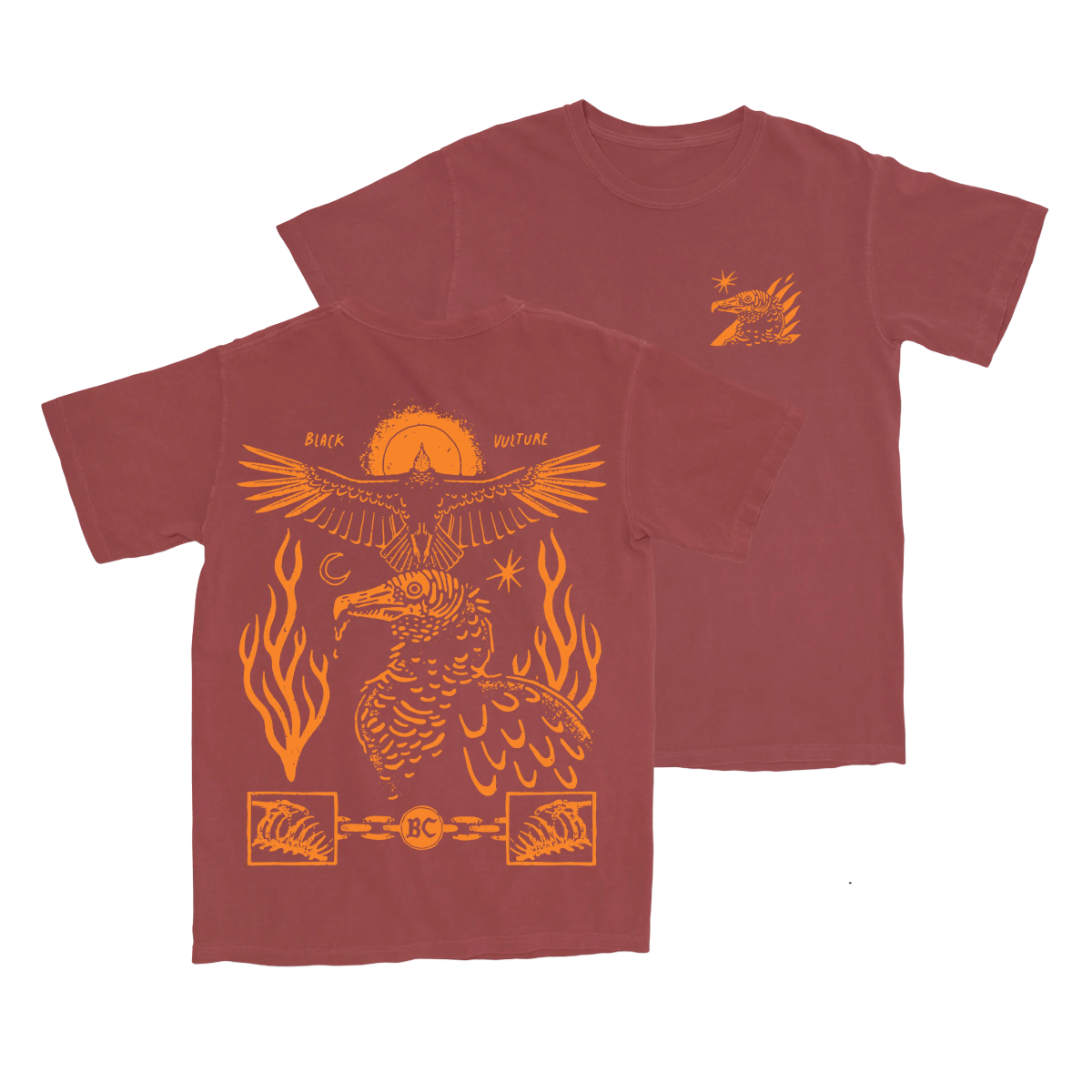 Bird Collective - Black Vulture T-Shirt - S - Merlot