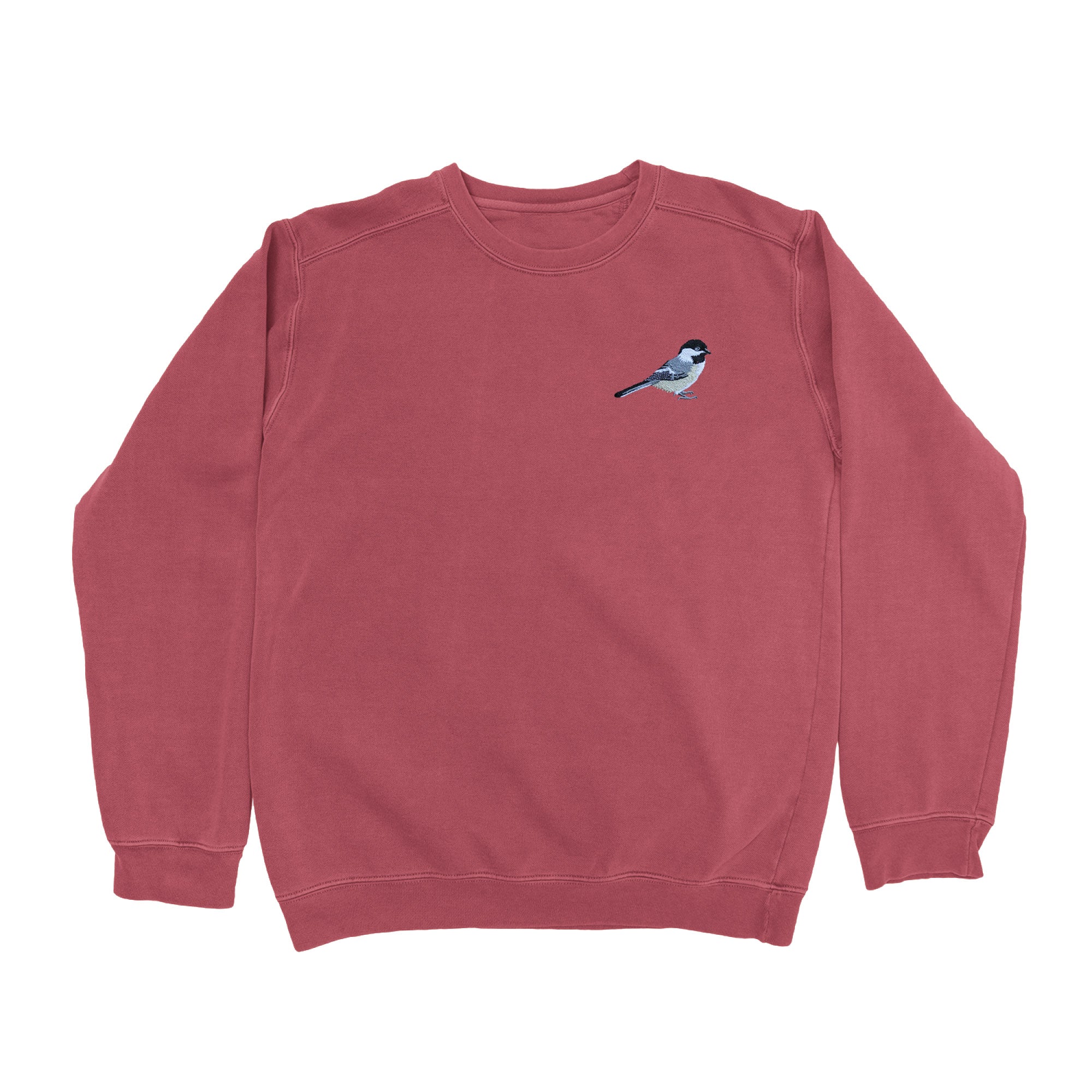 Bird Collective - Chickadee Embroidered Sweatshirt - S - Cardinal