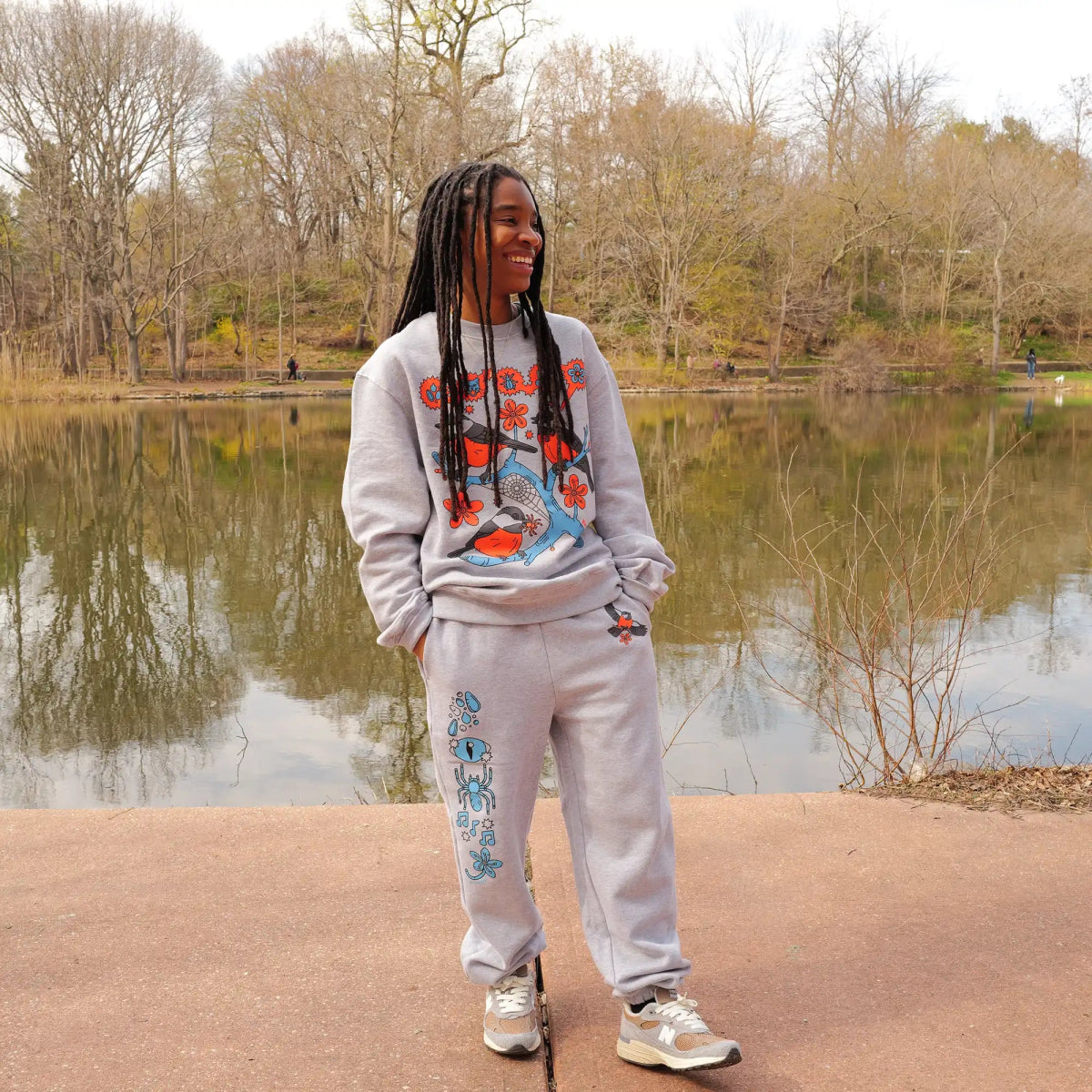 Bird Collective - Chickadee Sweatpants - S - Heather Grey