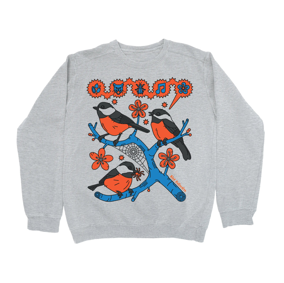 Bird Collective - Chickadee Sweatshirt - S - Heather Grey