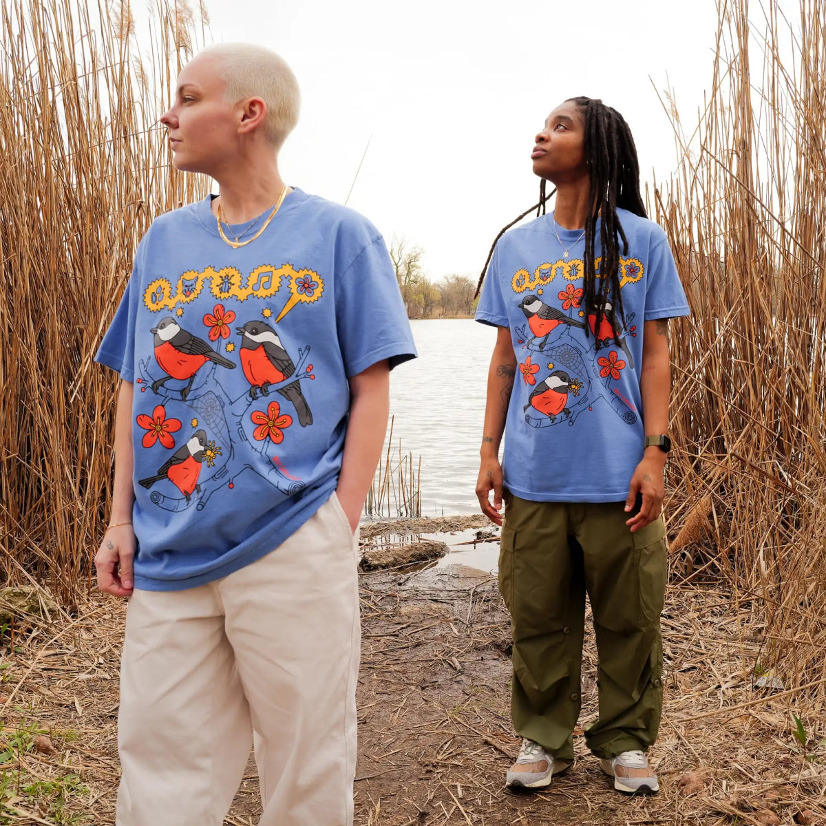Bird Collective - Chickadee T-Shirt - S - Ocean