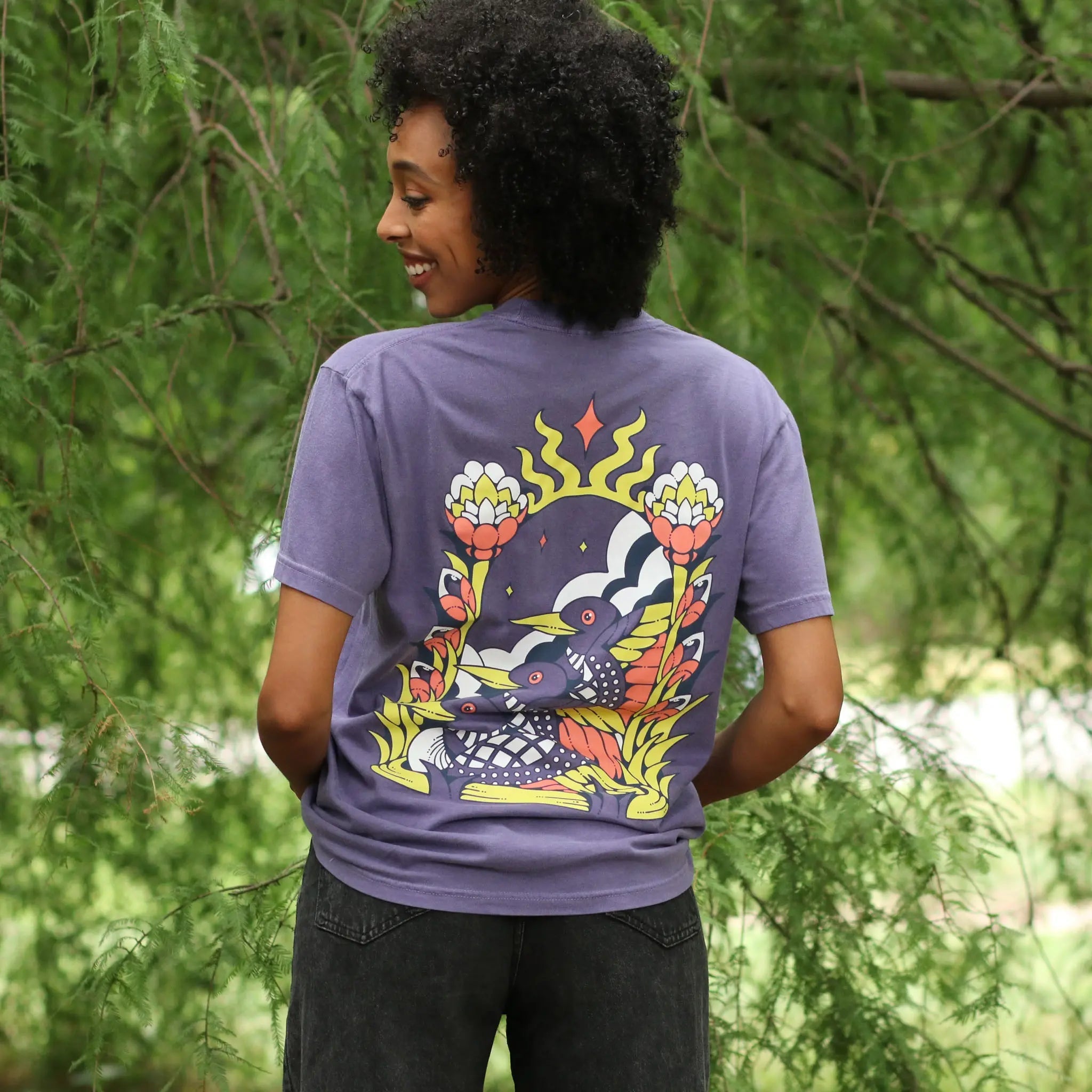 Bird Collective - Cosmic Loons T - Shirt - S - Purple