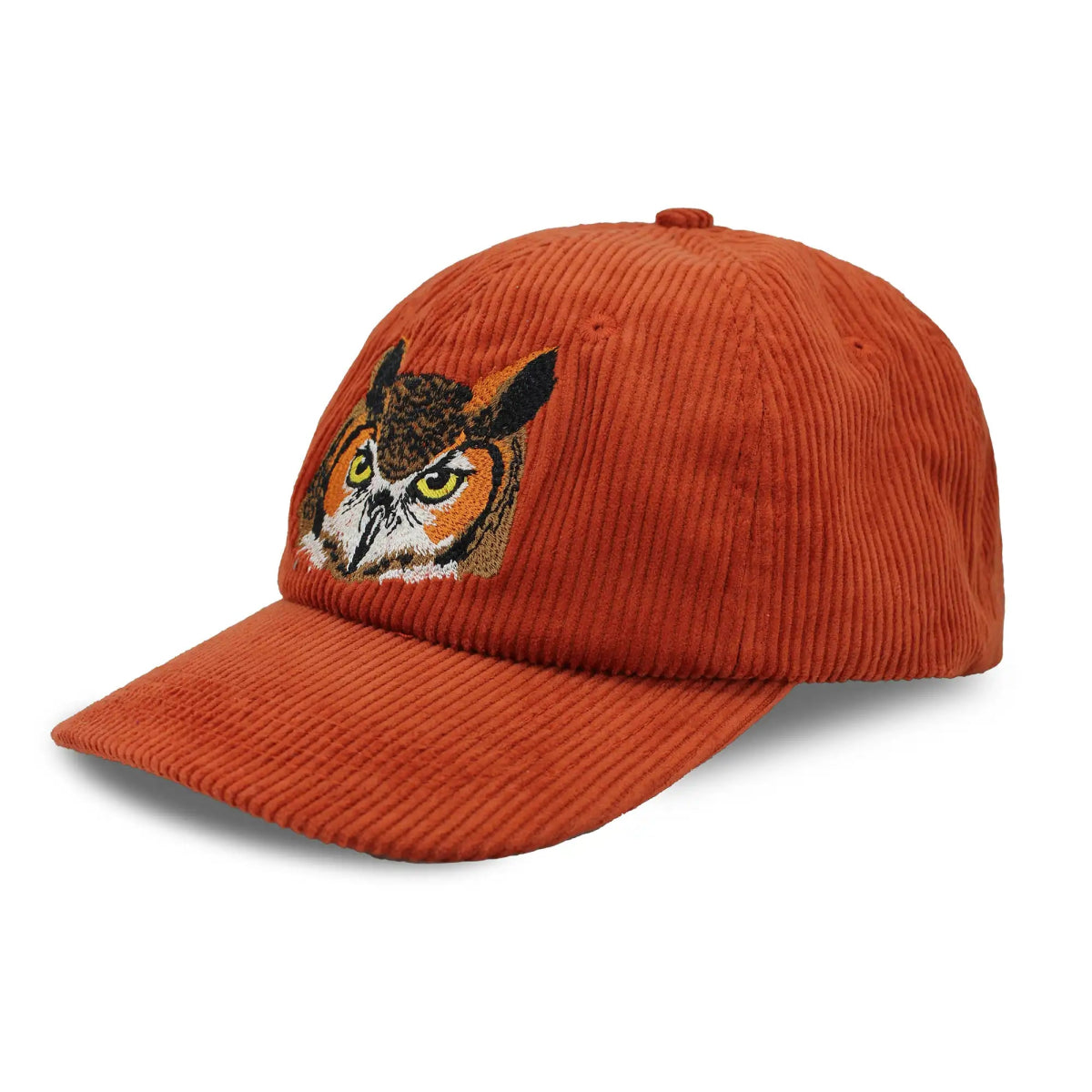 Bird Collective - Great Horned Owl Corduroy Hat - Red Clay - 