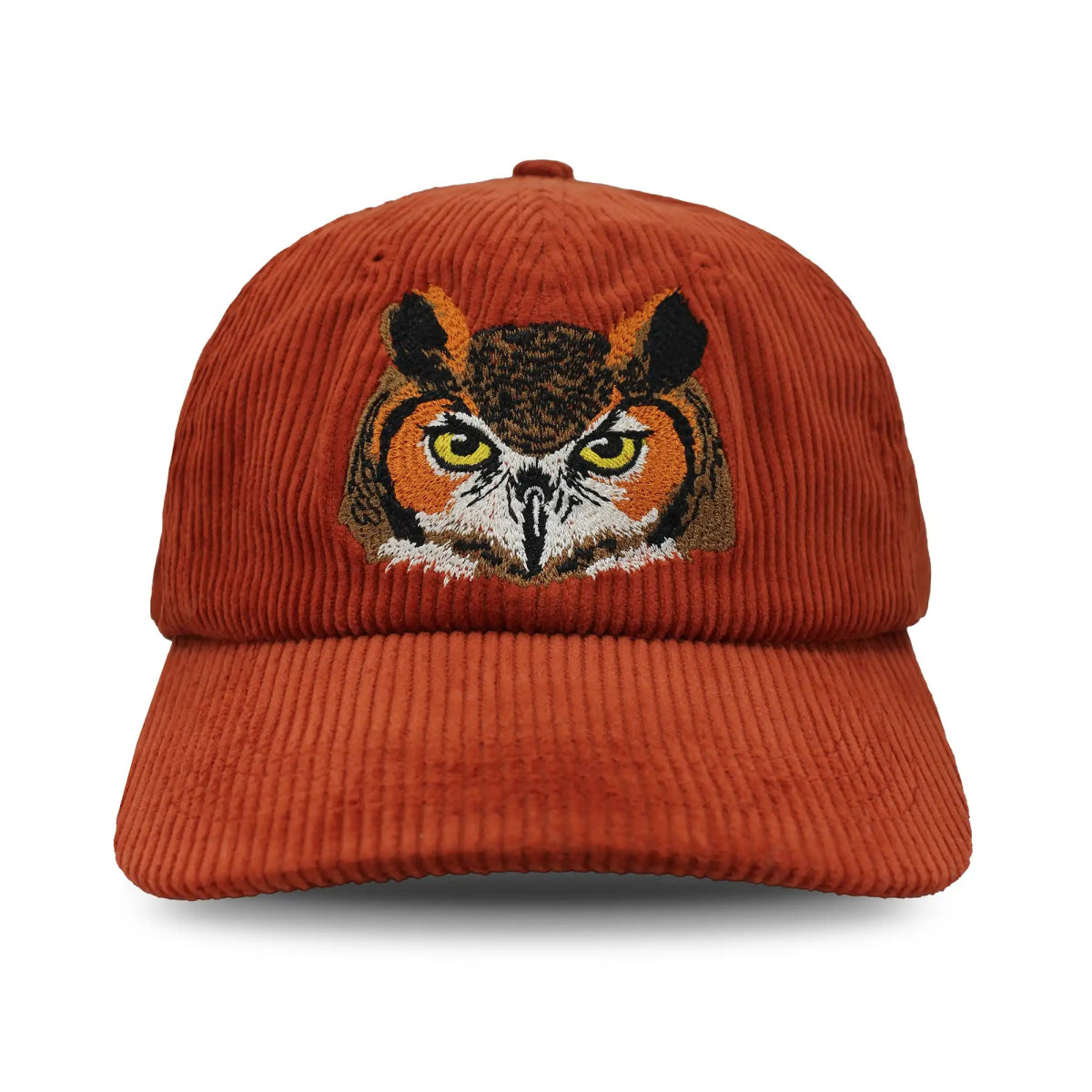 Bird Collective - Great Horned Owl Corduroy Hat - Red Clay - 