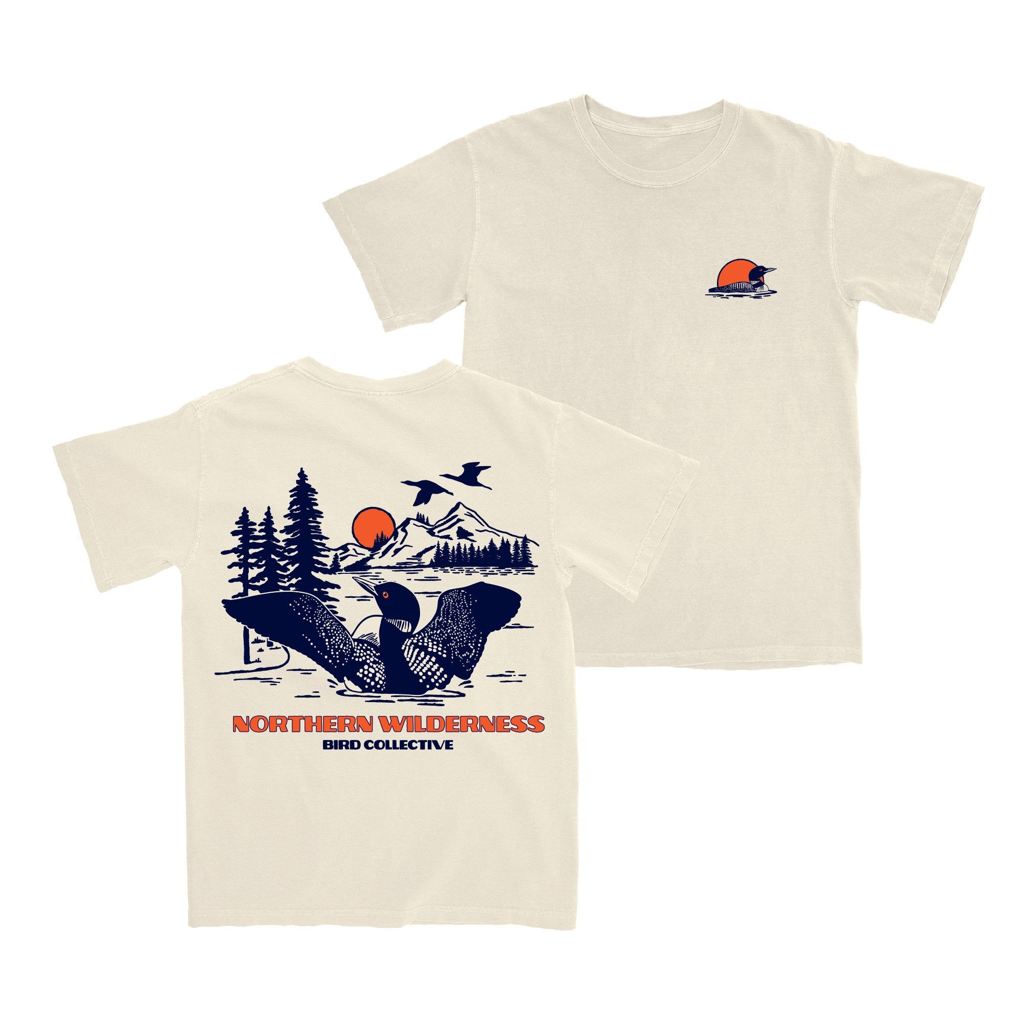 Bird Collective - Northern Wilderness Loon T-Shirt - S - Ivory