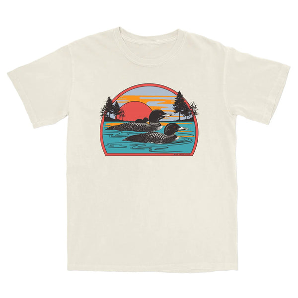 Bird Collective - Retro Common Loon T - Shirt - XS - Natural