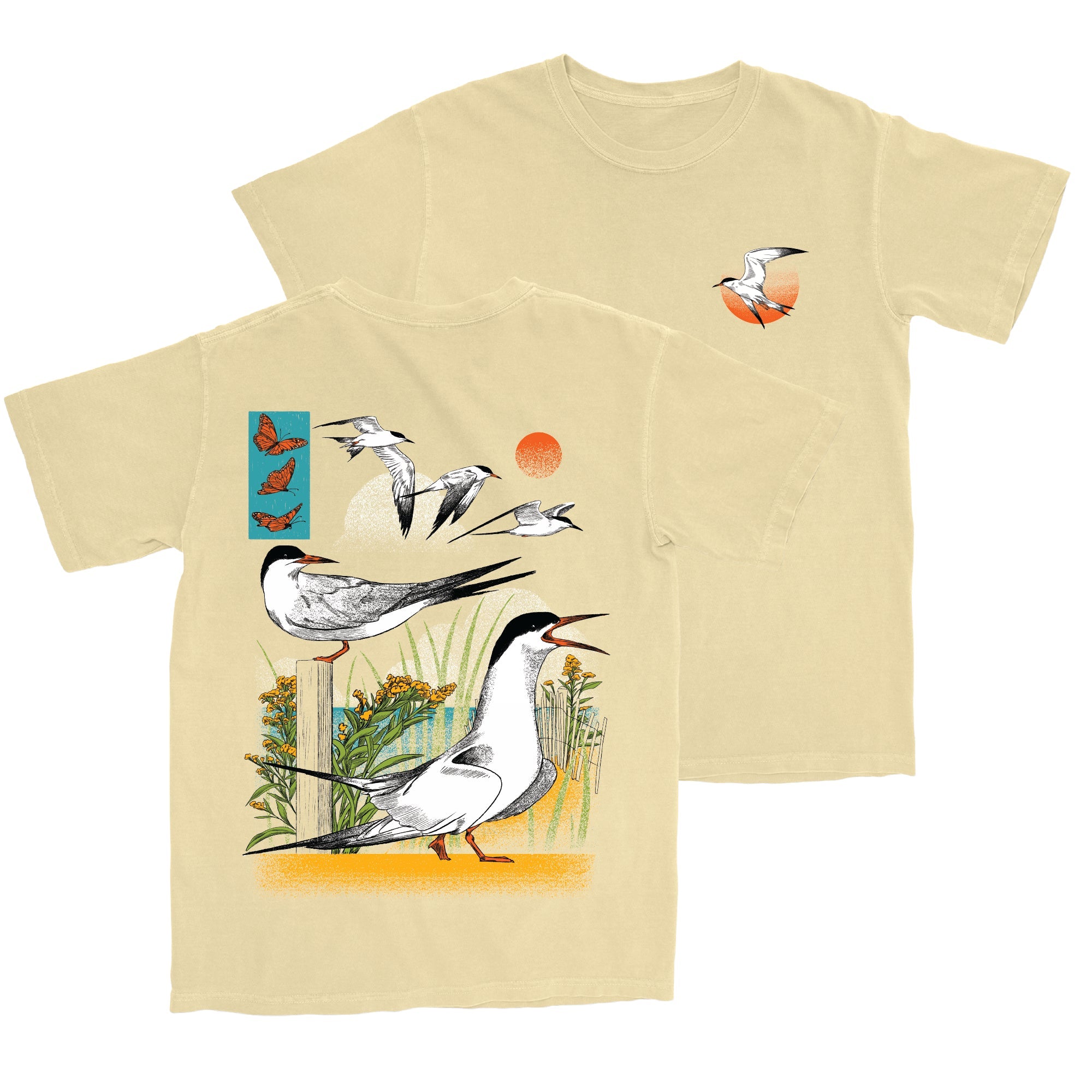 Bird Collective - Terns of Great Gull Island T - Shirt - S - Banana