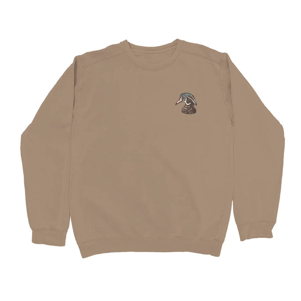 Bird Collective - Wood Duck Embroidered Sweatshirt - XS - Buff