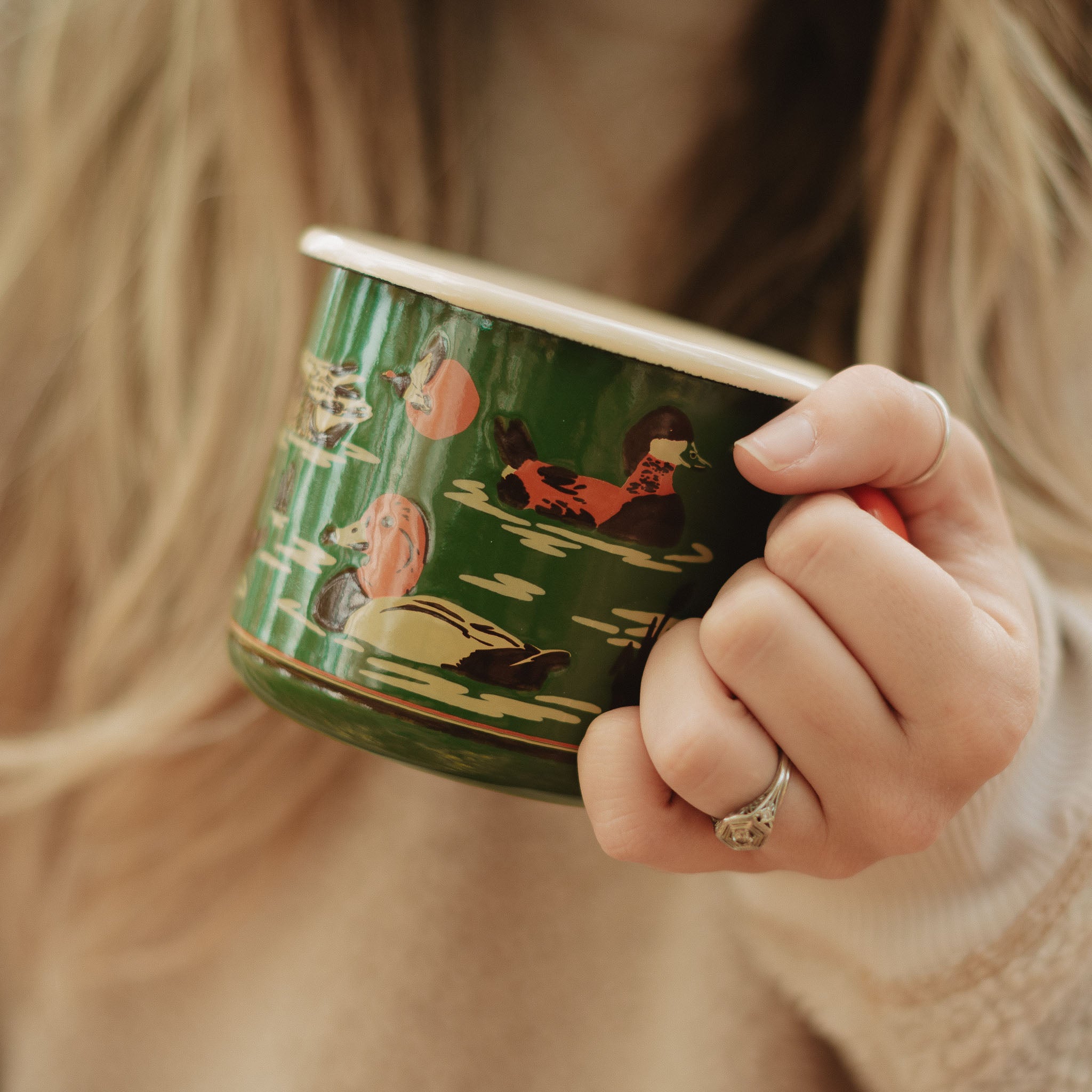 Bird Collective - Ducks Large Enamelware Mug - -