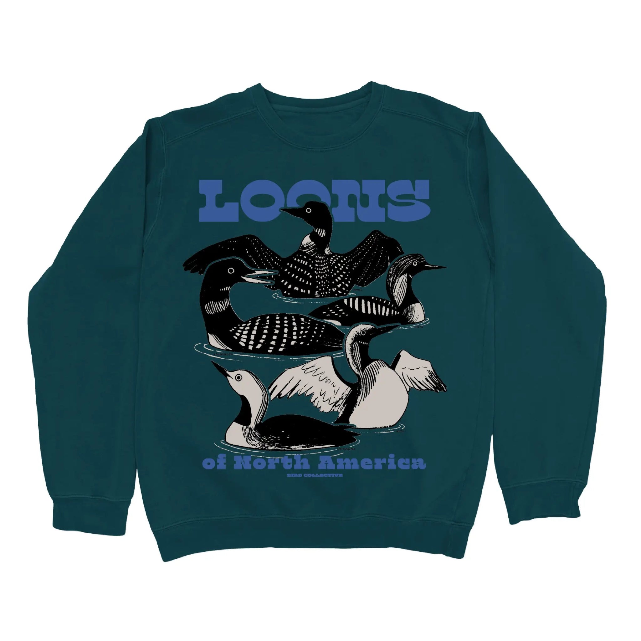 Bird Collective - Loons of North America Sweatshirt - XS - Dark Teal